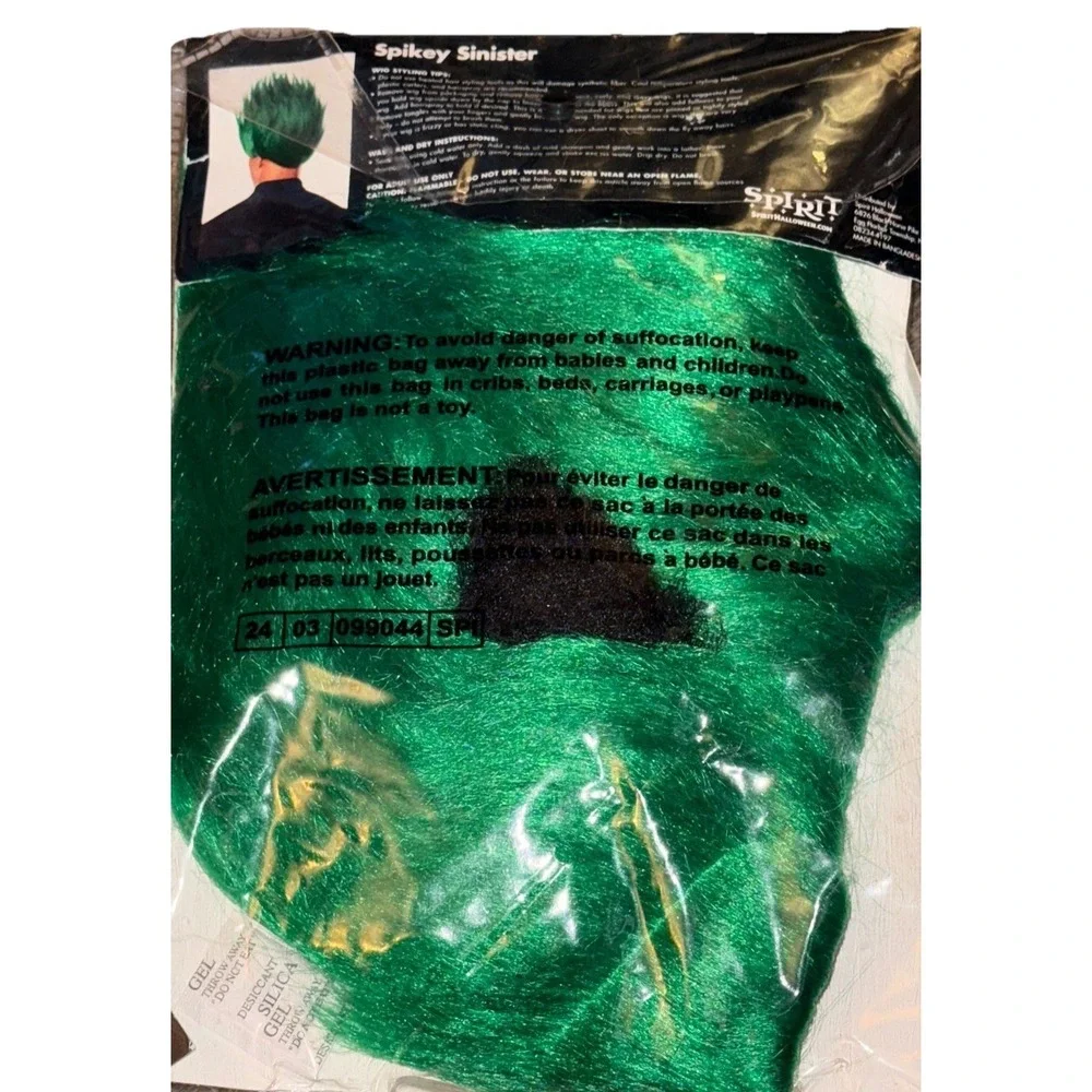 Spirit Of Halloween Spikes Sinister Wig Green Costume St Patricks Comicon Adult
